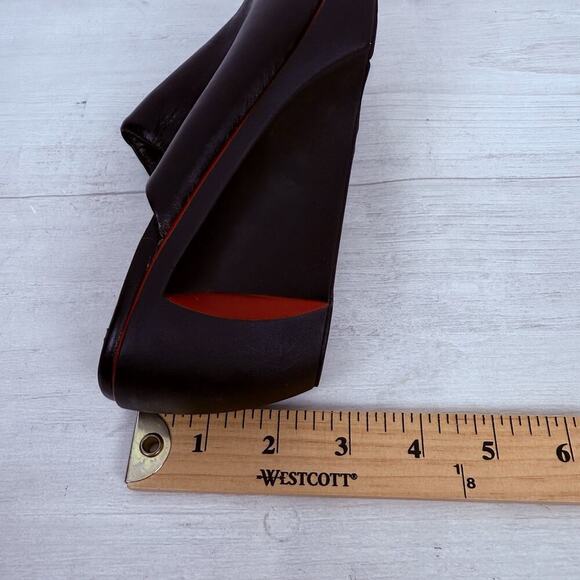 Naot Evening Mule Clogs Black EU 38 US 7.5 Madras Leather Red Accent Slip On - Picture 16 of 16